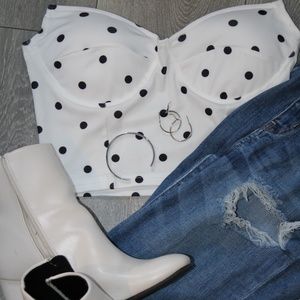 SHEIN Polka Dot Crop Top